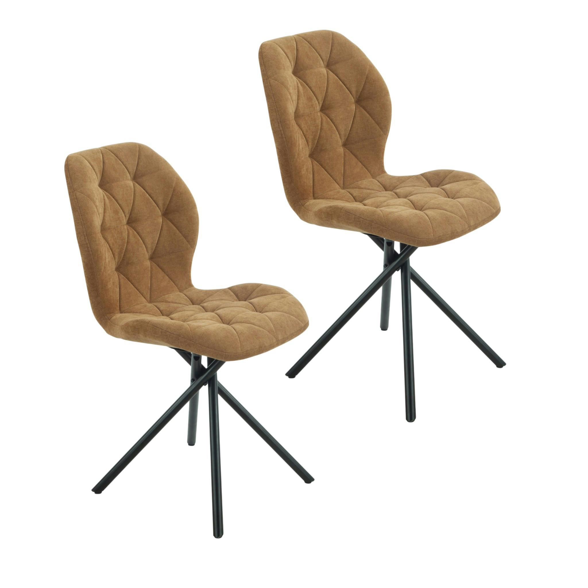Chaise salle à manger moutarde à pieds croisés (x2) LUGANO