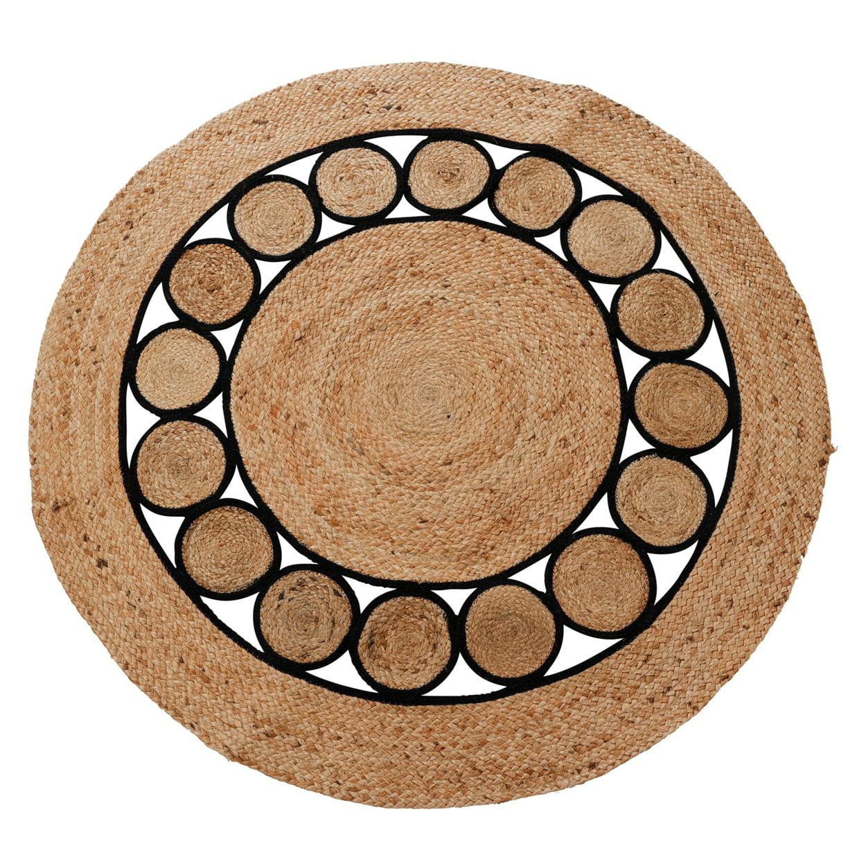 Dywan z juty pleciony boho duży okrągły 120 cm