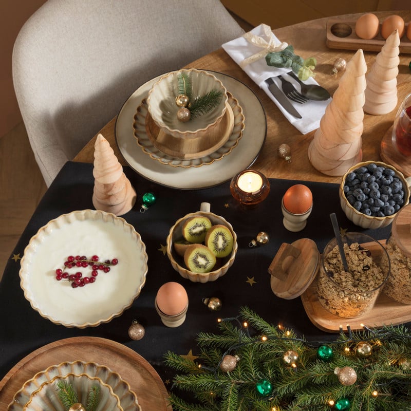 Voorraadpot met acacia deksel - &Oslash;10x19 cm