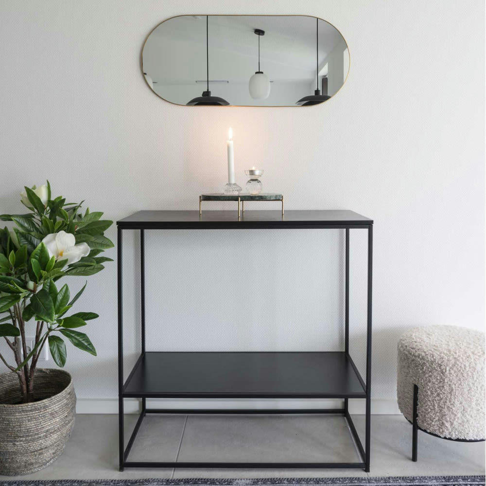 JERSEY - Miroir ovale en métal 35x80cm laiton