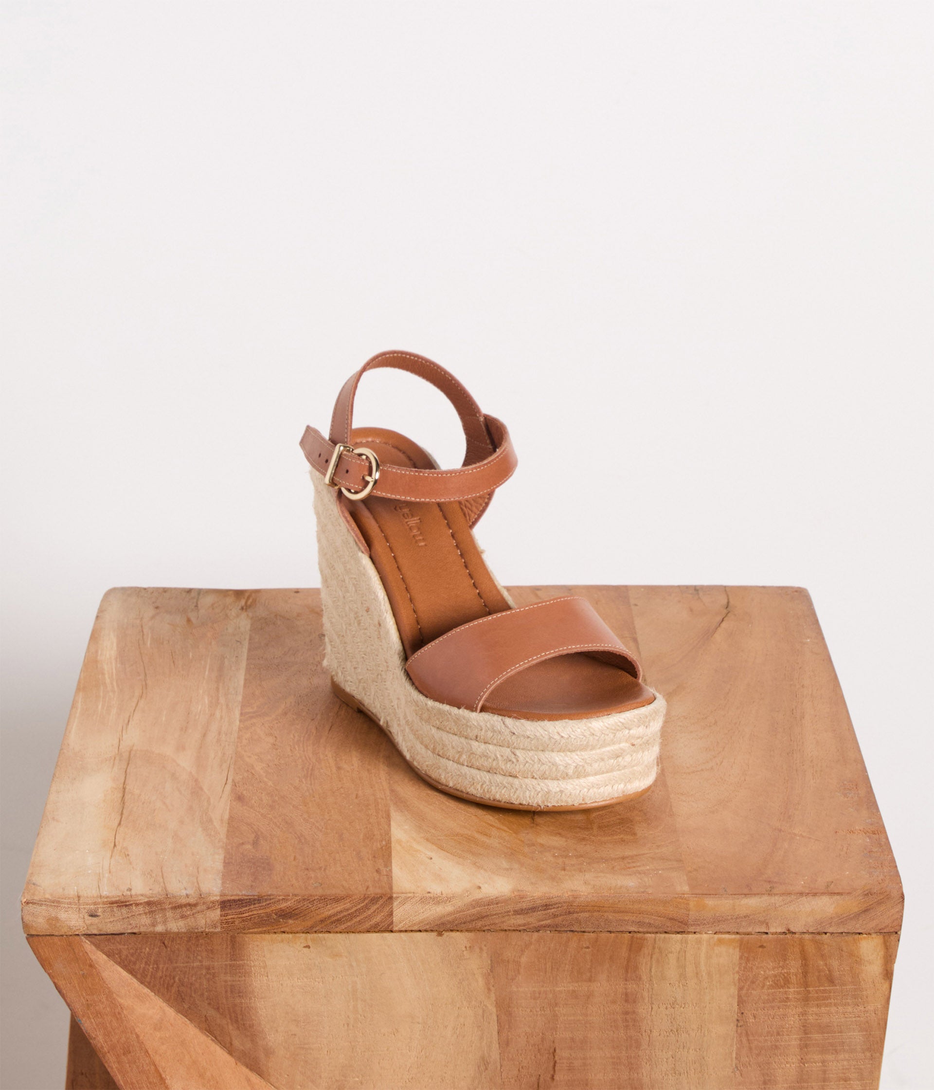 Sandales compensées cognac Linette