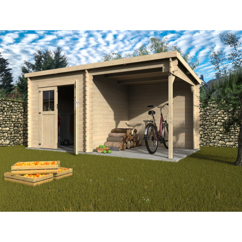 Abri de jardin en bois Noa 28 mm 4,47 x 2,34 m DÉCOR ET JARDIN
