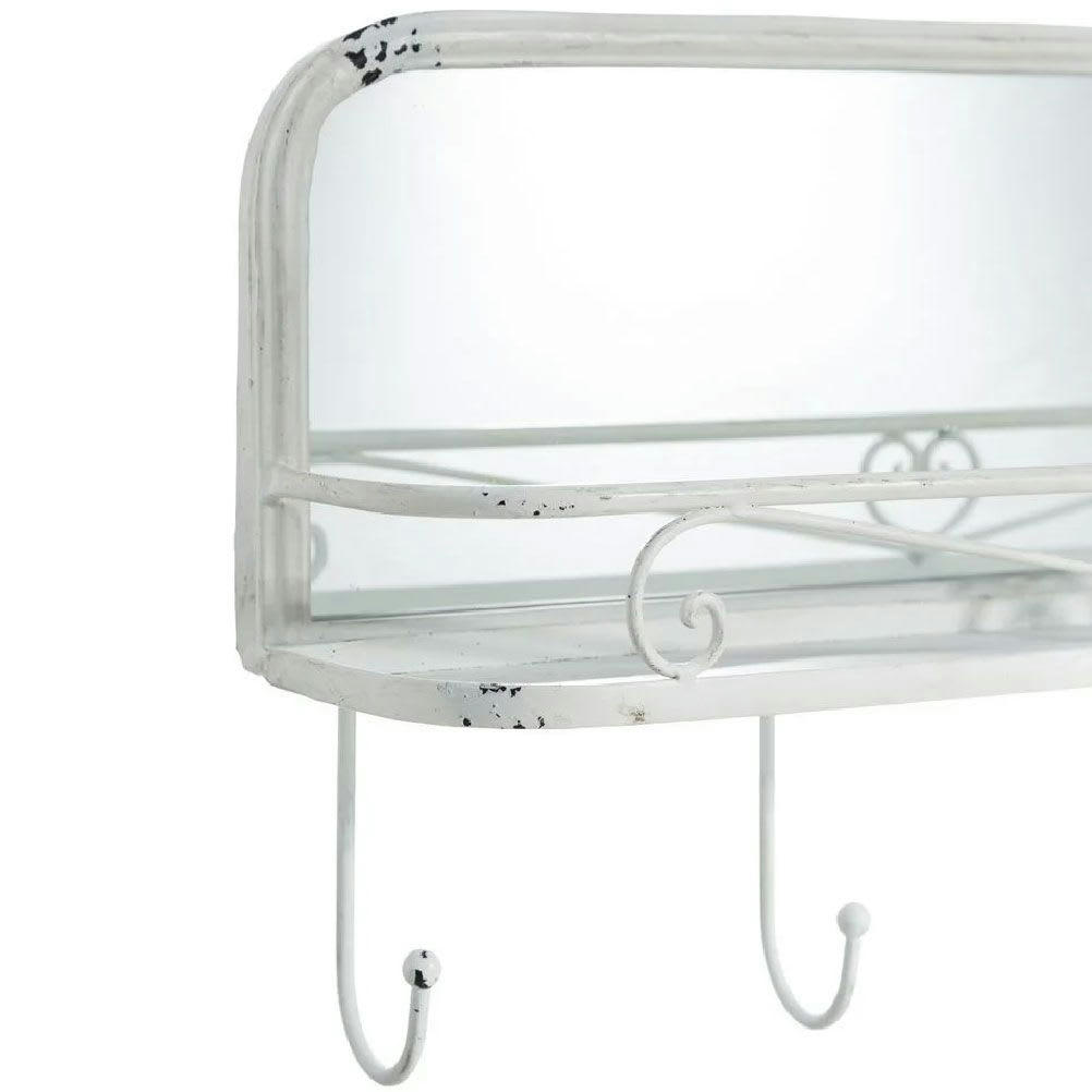 - Miroir à suspendre avec tablette et crochets