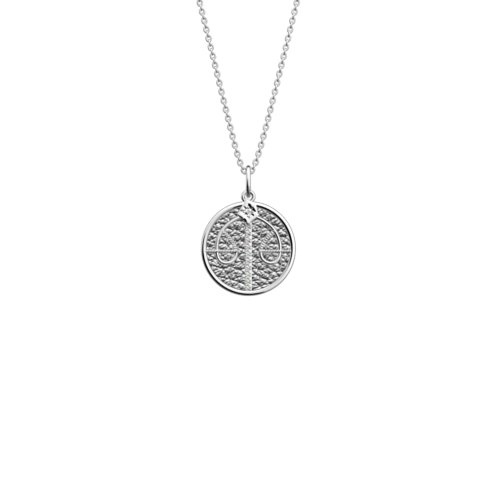 Collier Balance, cuir réversible Cristal Bleu / Disco