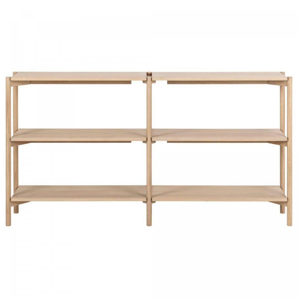 AMBON - Etagère basse moderne en bois de chêne beige