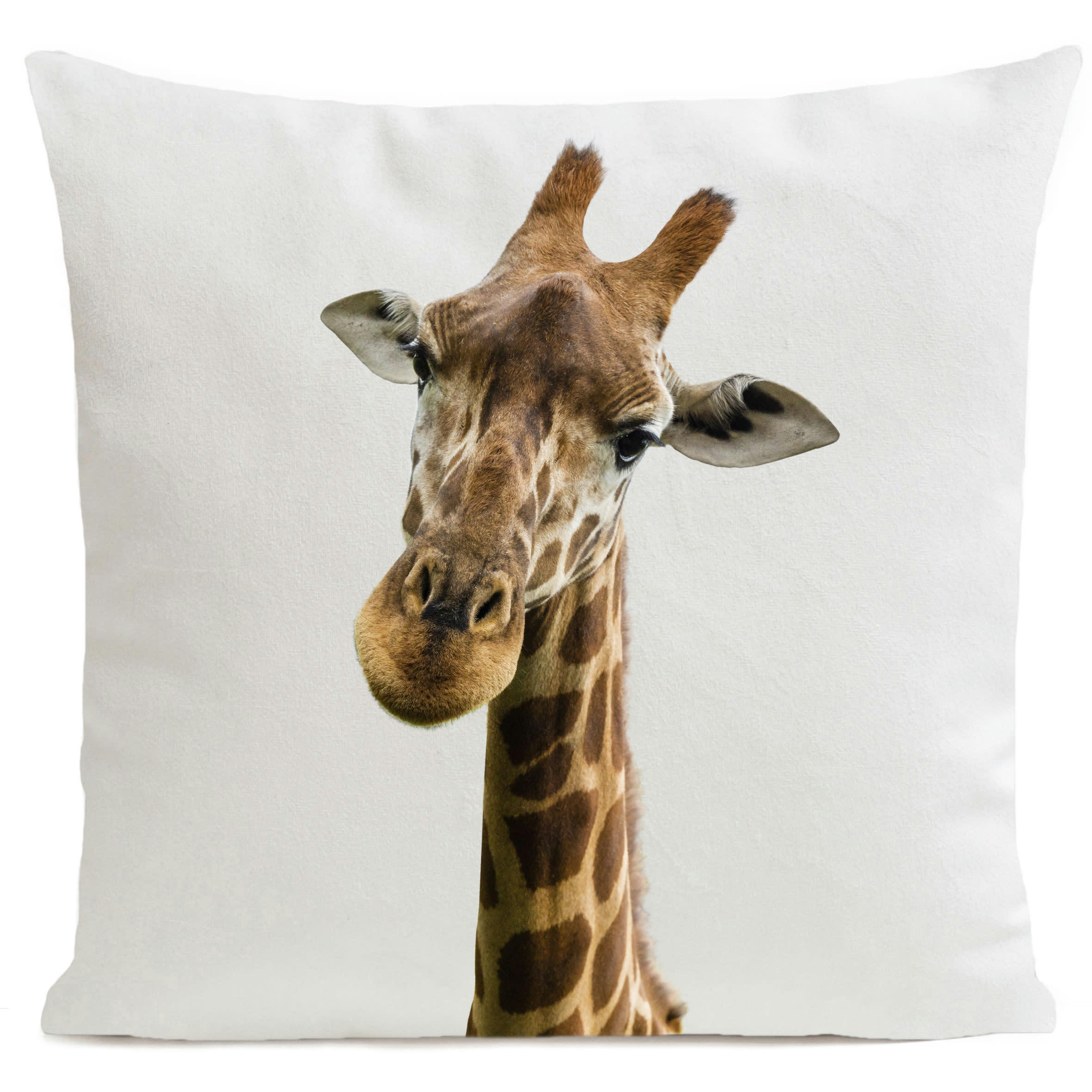 - Coussin enfant girafe suédine blanc 40x40cm