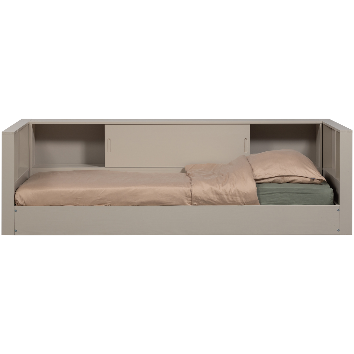 WOOOD bedbank Carter - Grenenhout - Dust/Beige - 90x200