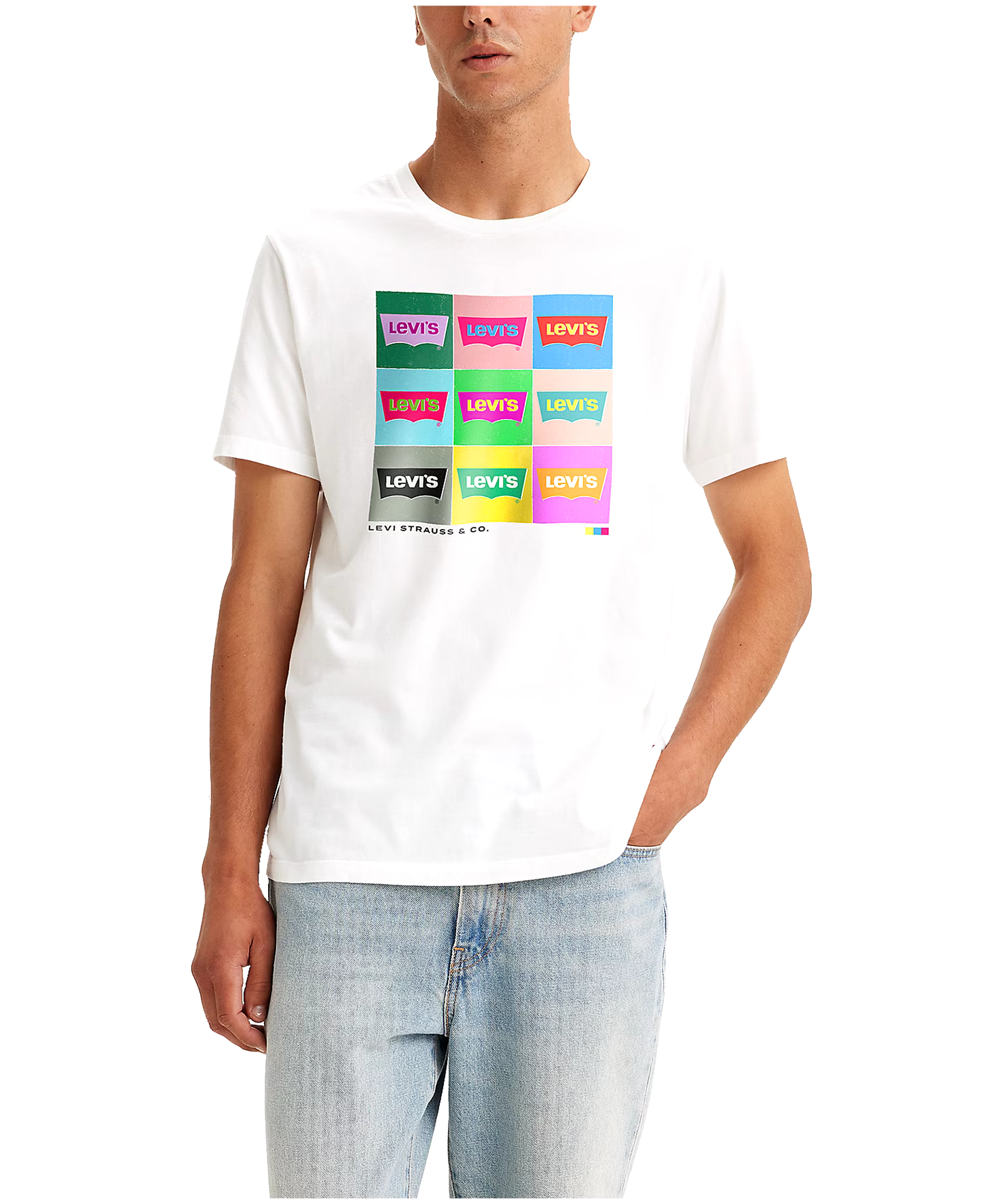 Levi's Men's Grid Logo Graphic Crewneck Cotton T Shirt