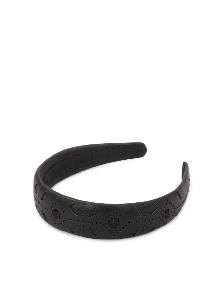 Black leather band with fine pattern