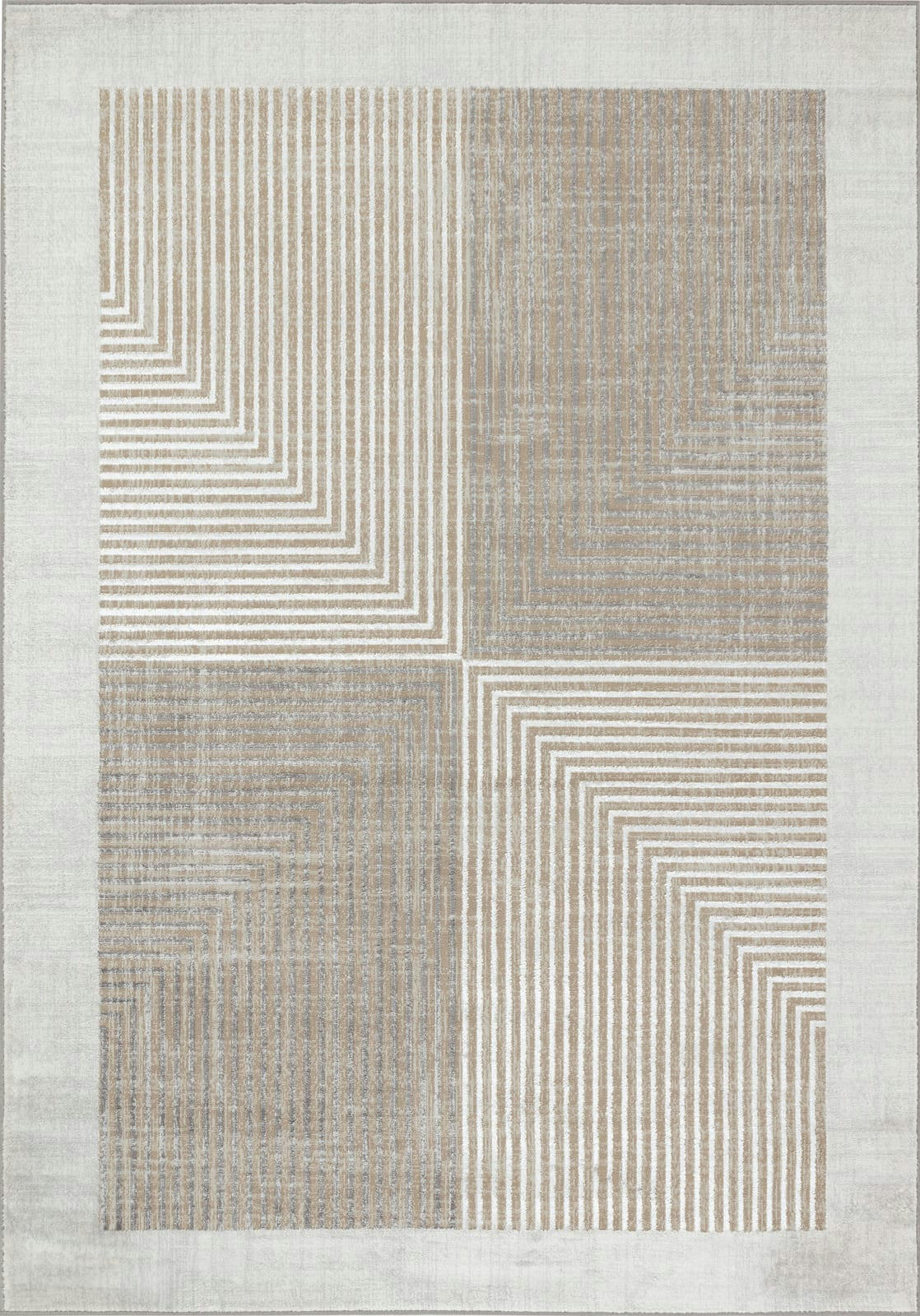 AITANA - Tapis Scandinave Bohème Beige/Blanc 160x213