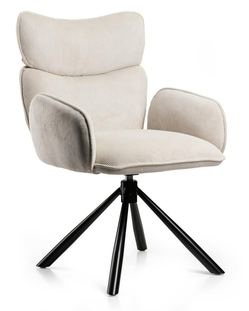 Krzesło tapicerowane Tudor beżowe z auto powrotem 63x61x91,5 cm