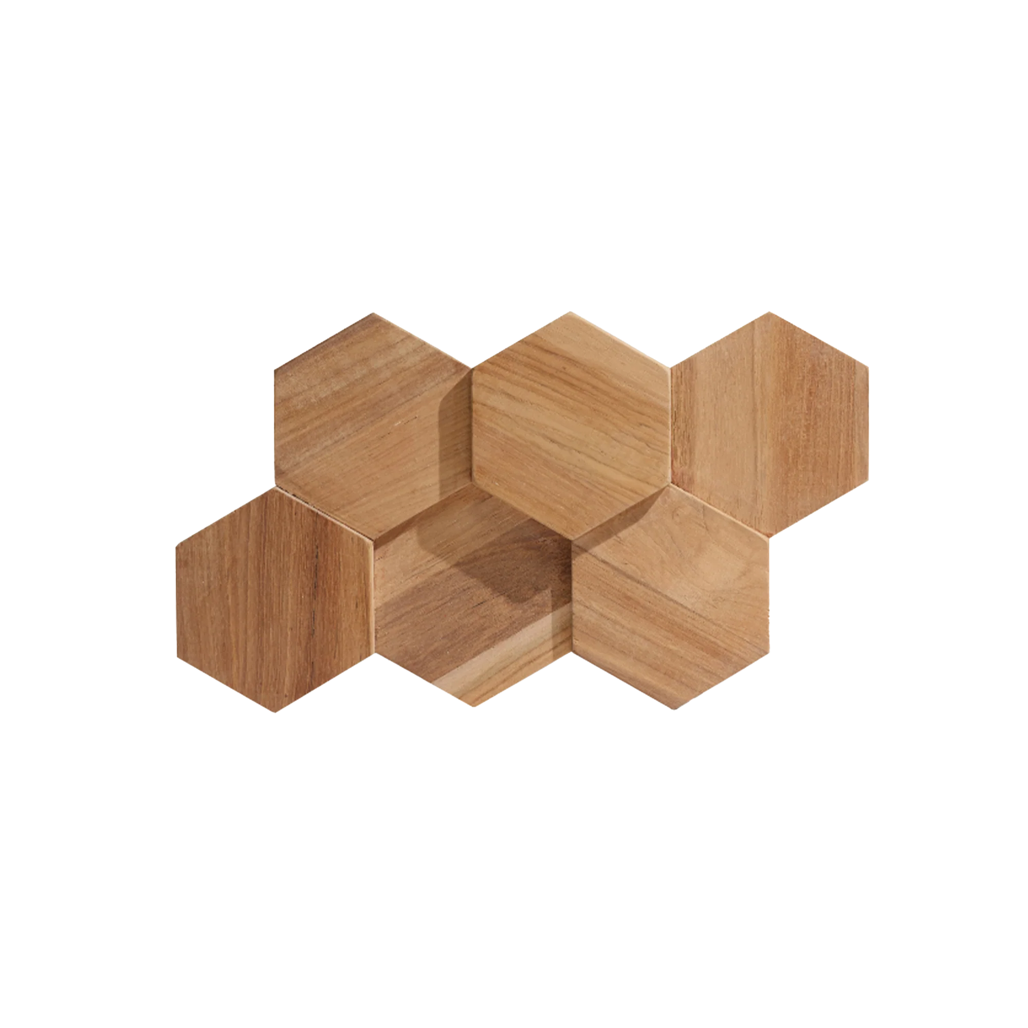 Plaque murale en bois ULTRAWOOD TEAK HEXAGON marron