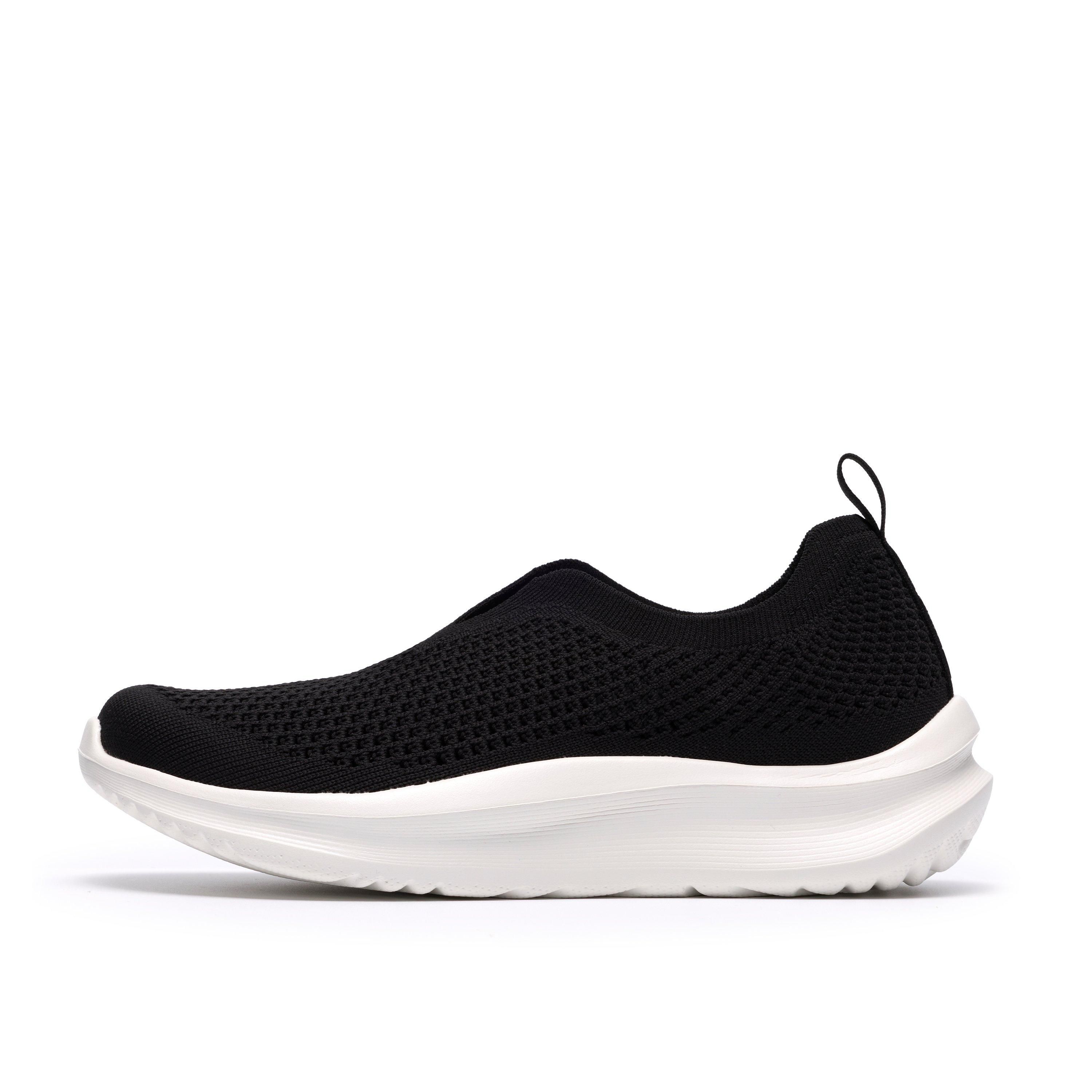 Clarks Solevana Knit Black Slip Ons