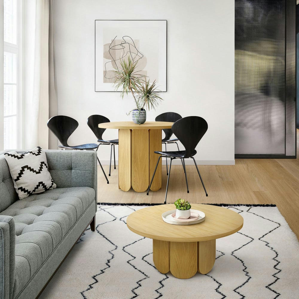 SOFT - Table basse ronde en bois D78cm bois clair