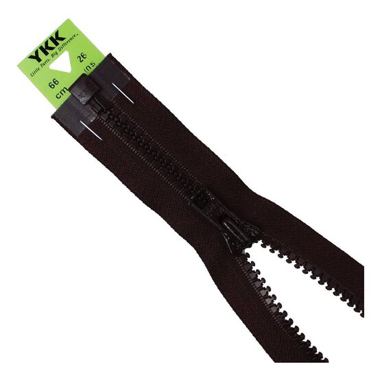 YKK Heavy Weight Open End Zip 66cm Brown
