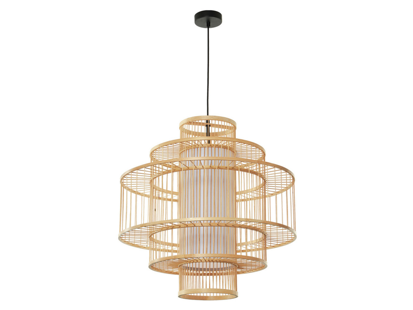 Lampa wisząca Stela rattanowa beżowa