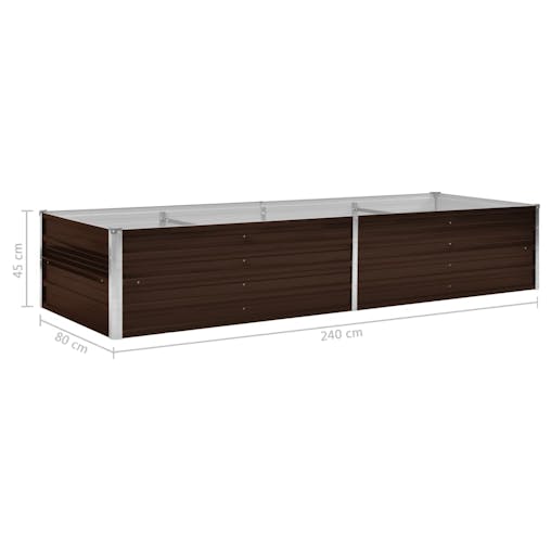 NNEVL Garden Raised Bed Brown 240x80x45 cm Galvanised Steel