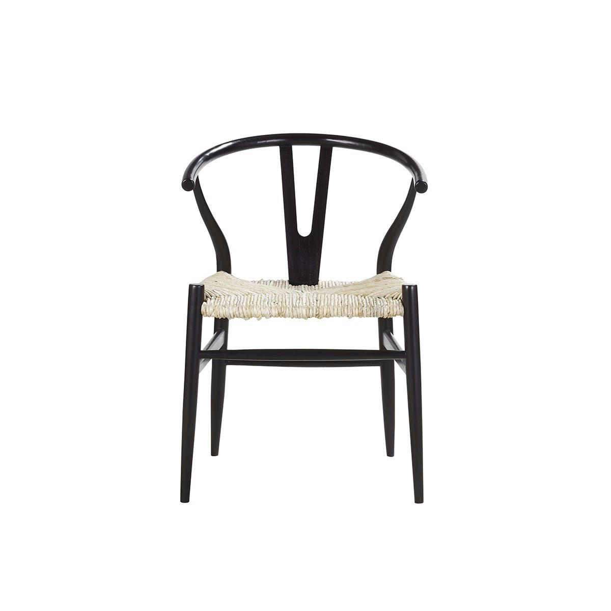 - Chaise noire assise tissée en mindy