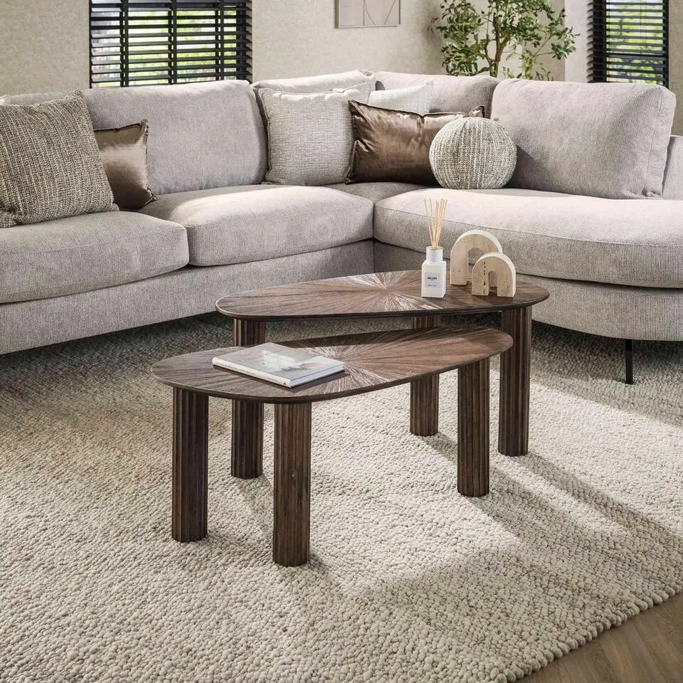 Salontafel - Organisch - Set Van 2 - Teakhout - Maya