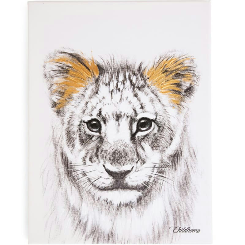 - Affiche peinture lion or (30 x 40 cm)