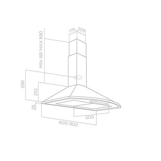 Hotte cuisine murale Elica SUN LITE inox 90