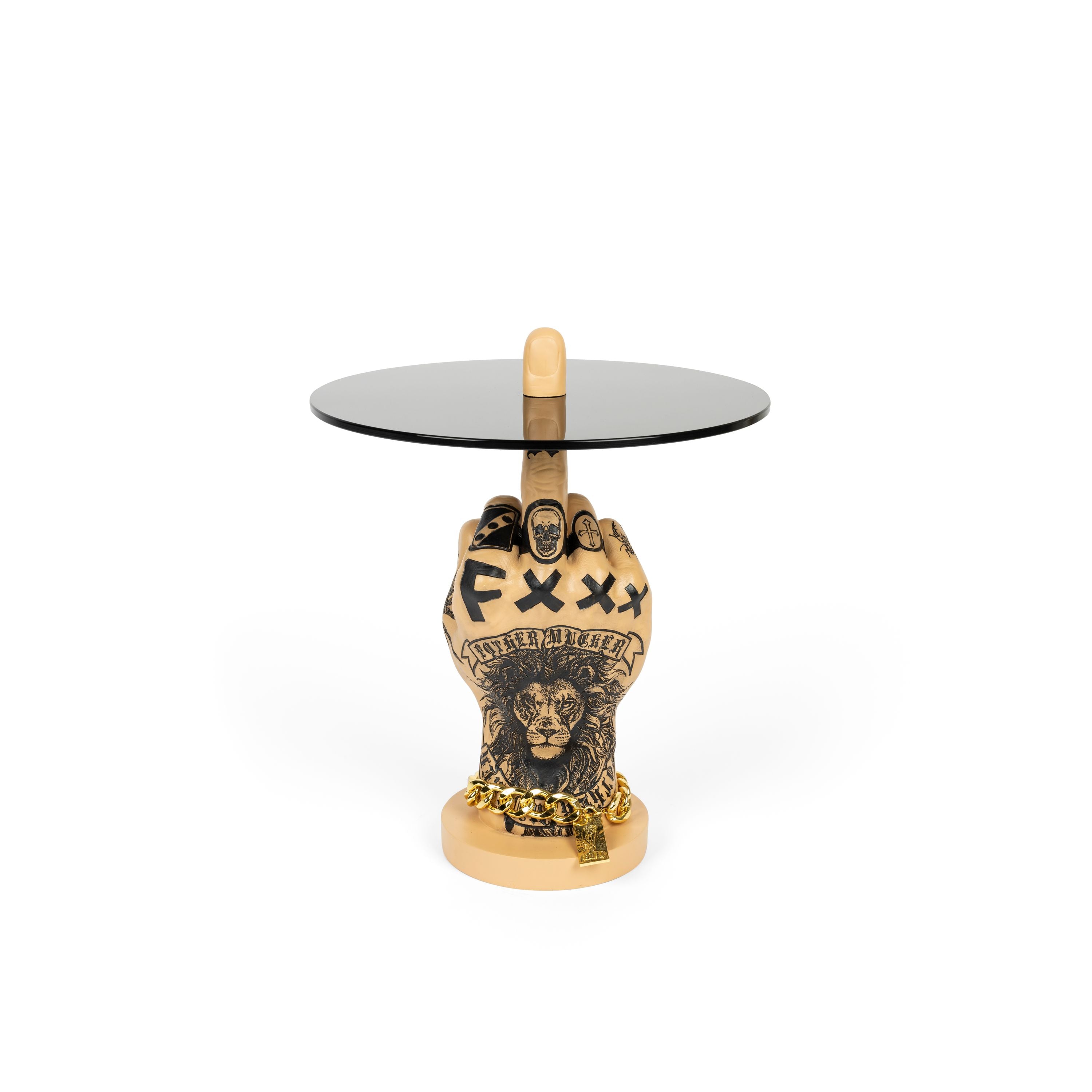 Bold Monkey Fother Mucker Bijzettafel Leeuw - Beige