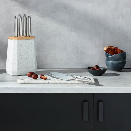 Furi Pro Stone 5pc Knife Block Set Azure Terrazzo 5 Piece