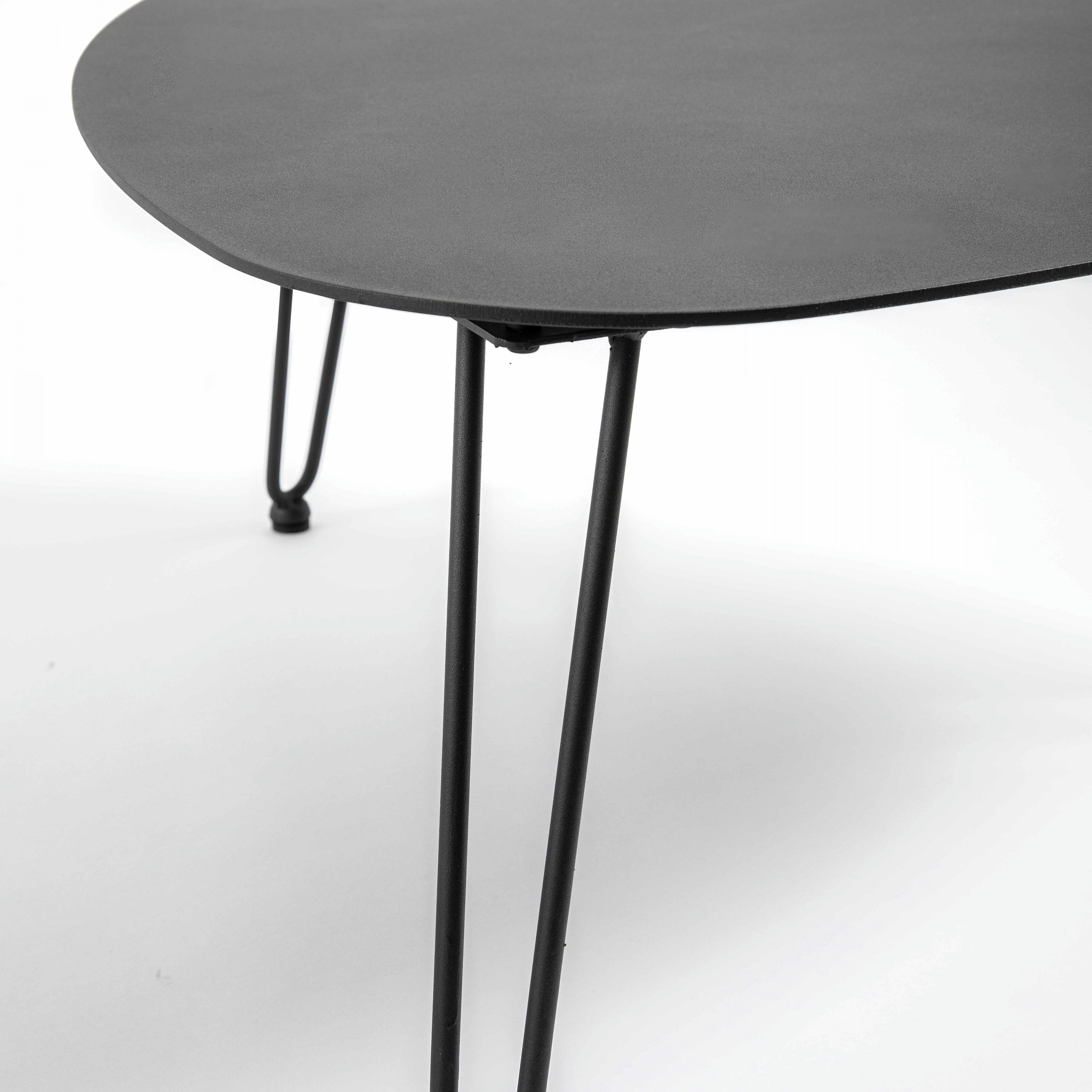 ATOLL - Table basse de jardin en aluminium et acier noir
