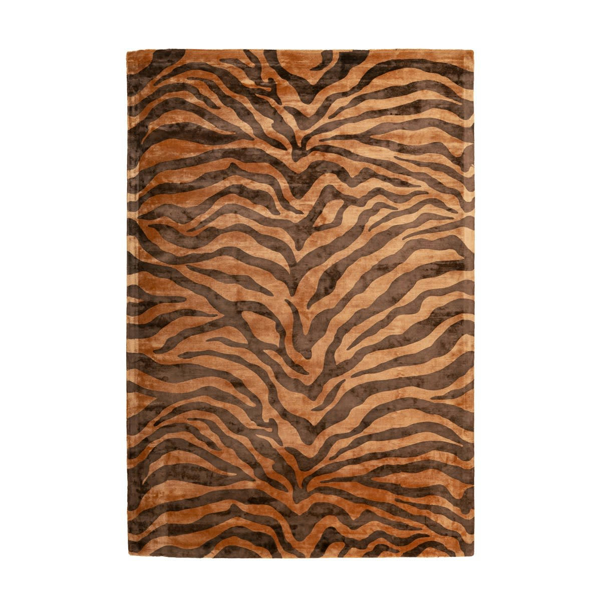 ZEBRA - Tapis moderne fait main en Viscose Marron 80x150 cm