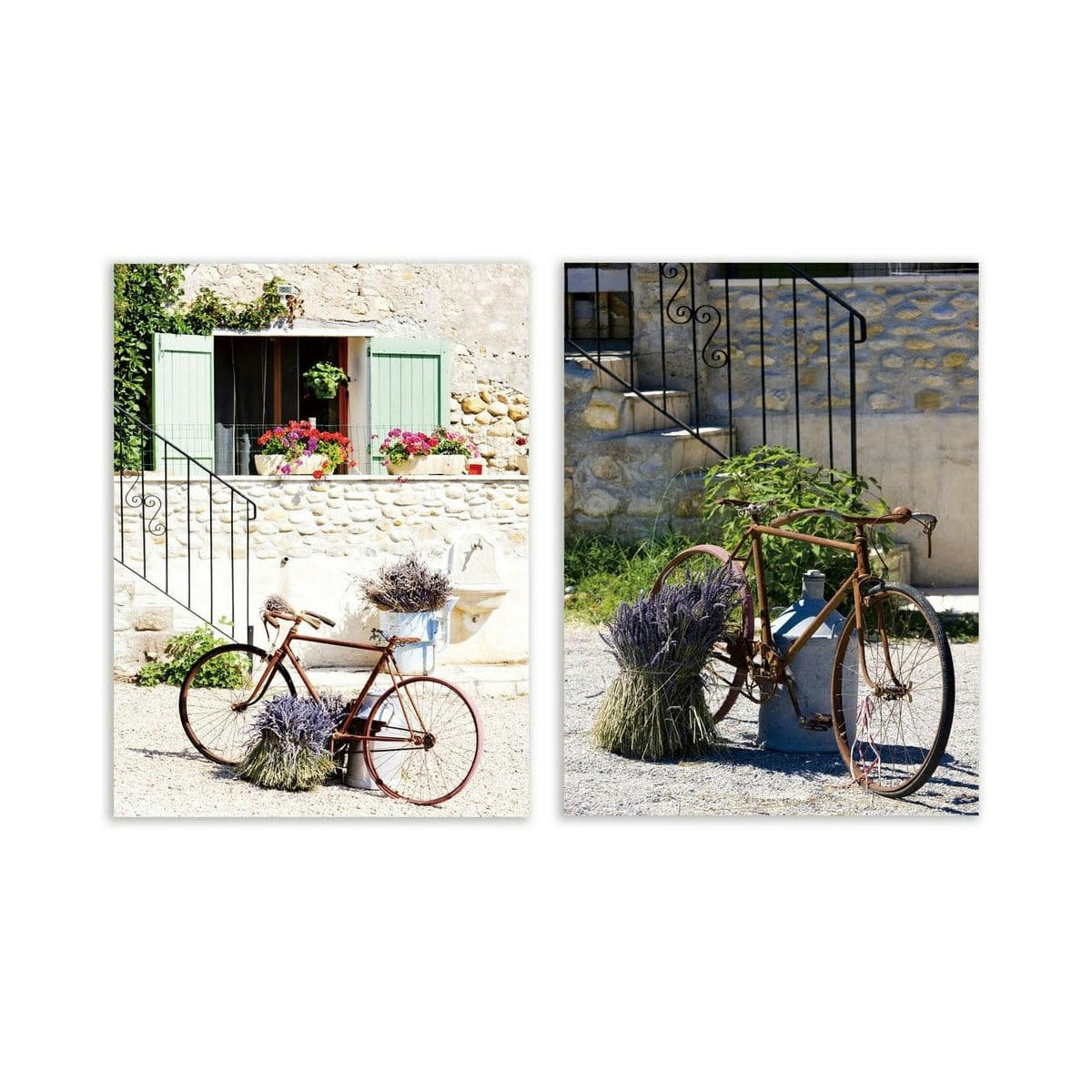 - Set de 2 tableaux décoratifs photo vélos 60x80cm