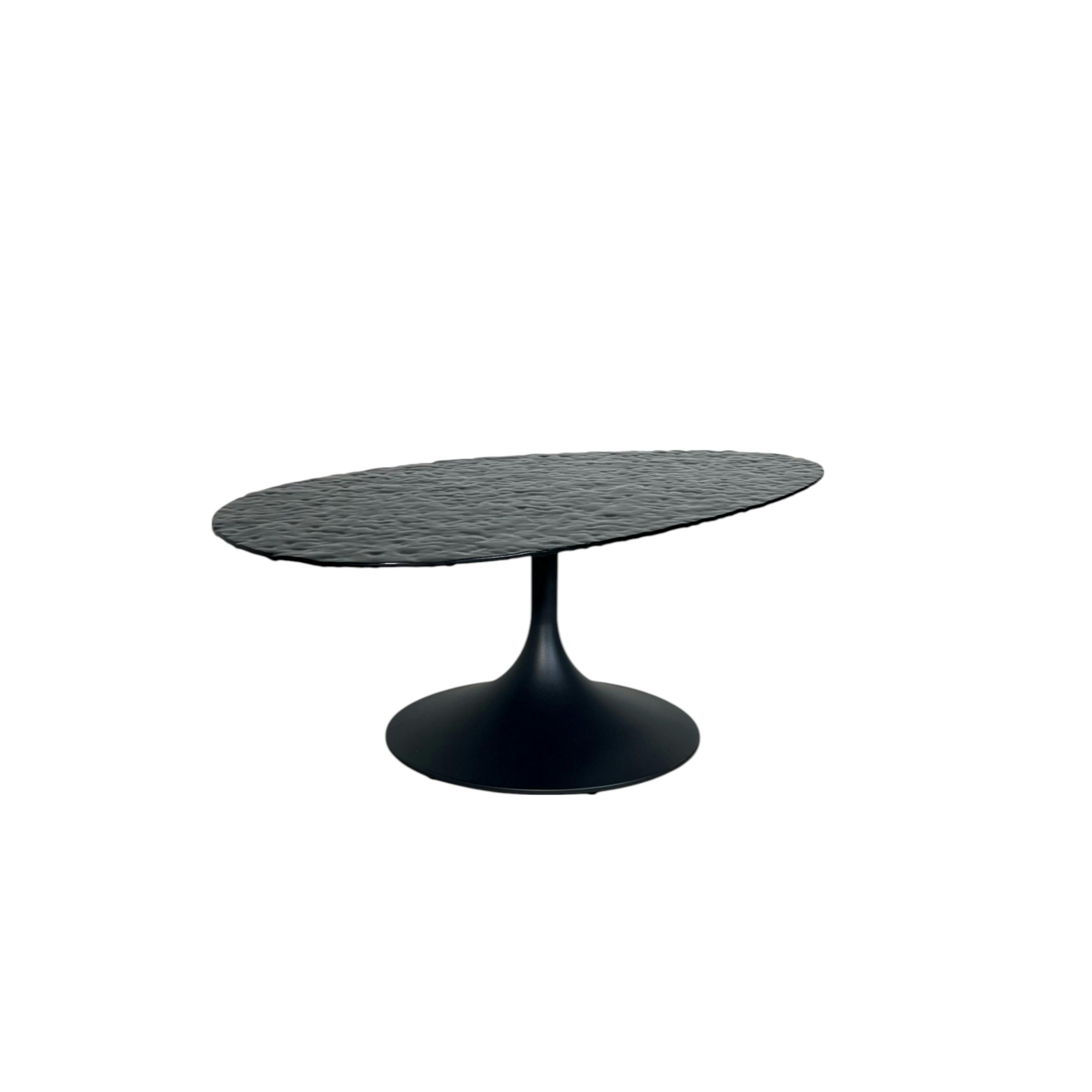 Table basse en verre ondulé noir - forme organique LIGURIE