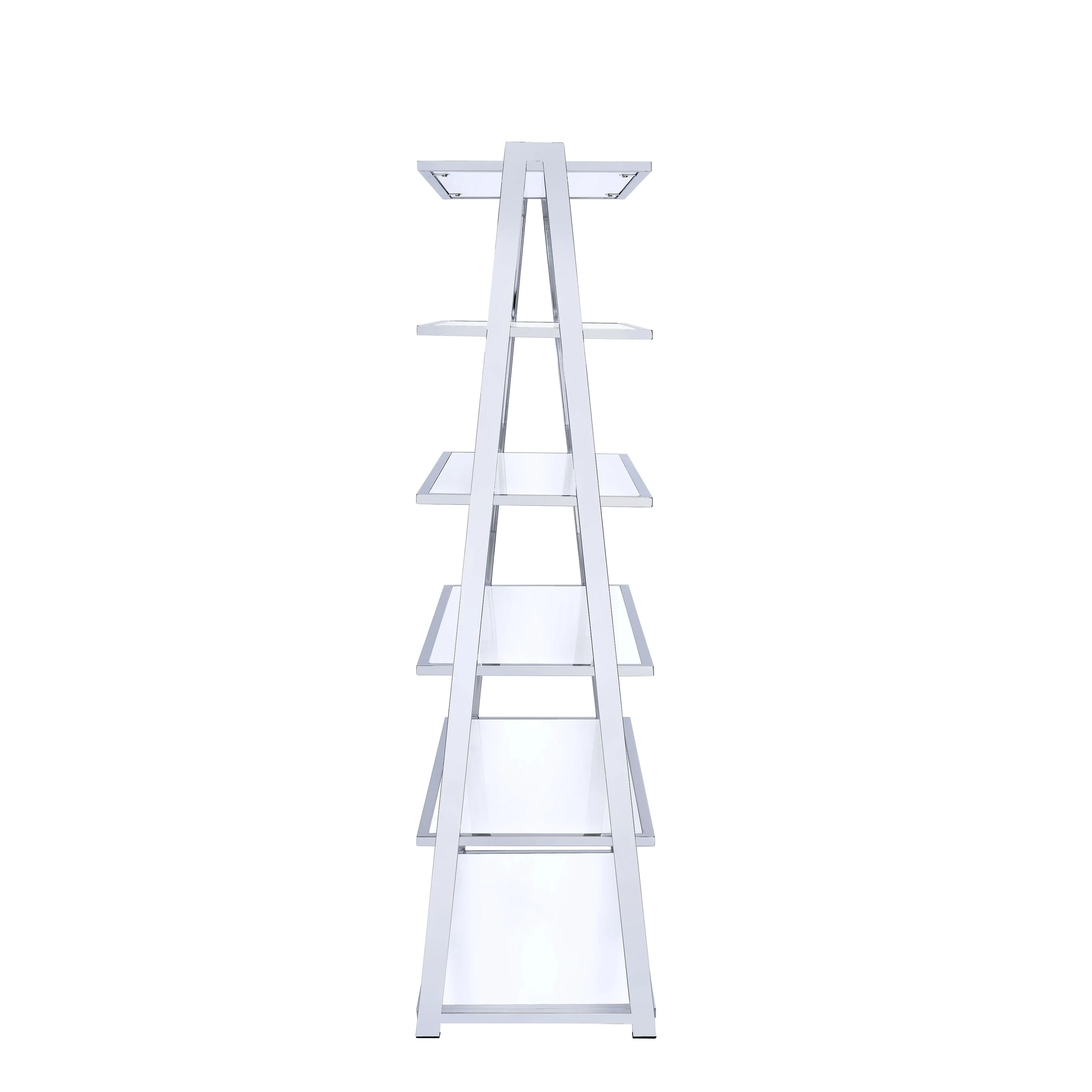 White High Gloss and Chrome Finish Bookshelf