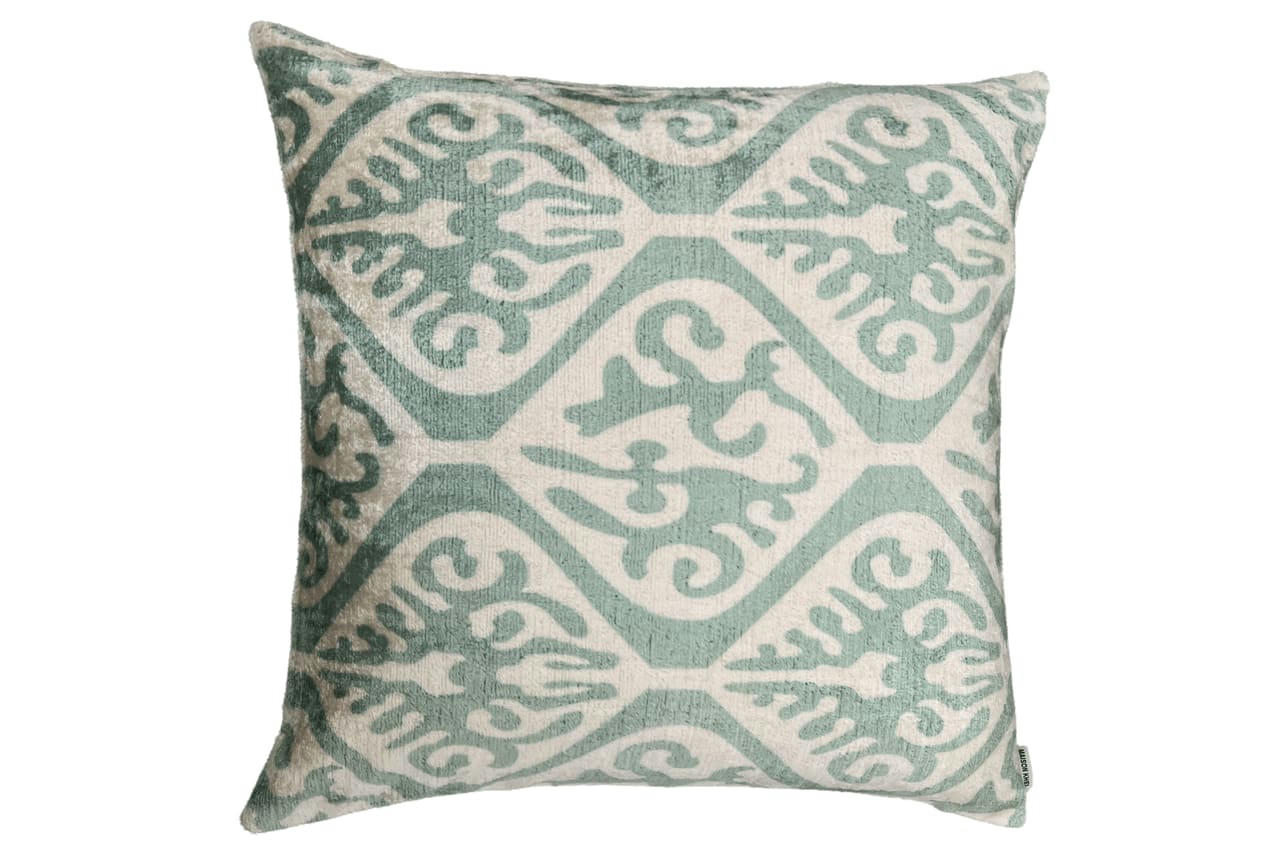 - Housse de coussin velours soie ikat  50x50 multicouleur