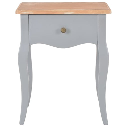 NNEVL Nightstand Grey and Brown 40x30x50 cm Solid Pine Wood