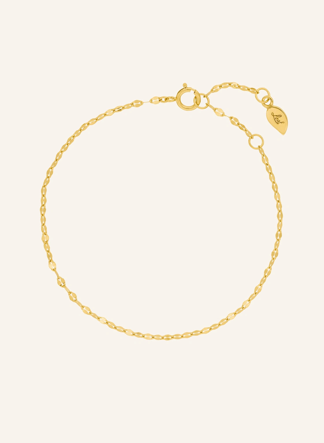 Leaf Armband SHINY TWIST aus 14 Karat Gelbgold