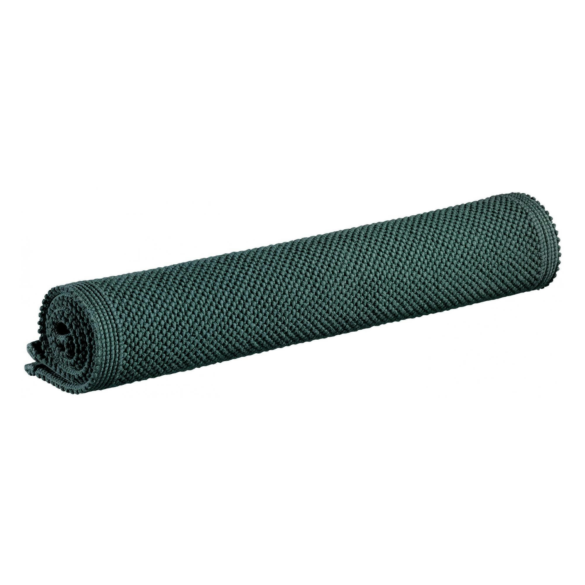 ETIA - Tapis de bain uni  en coton prusse 54 x 110