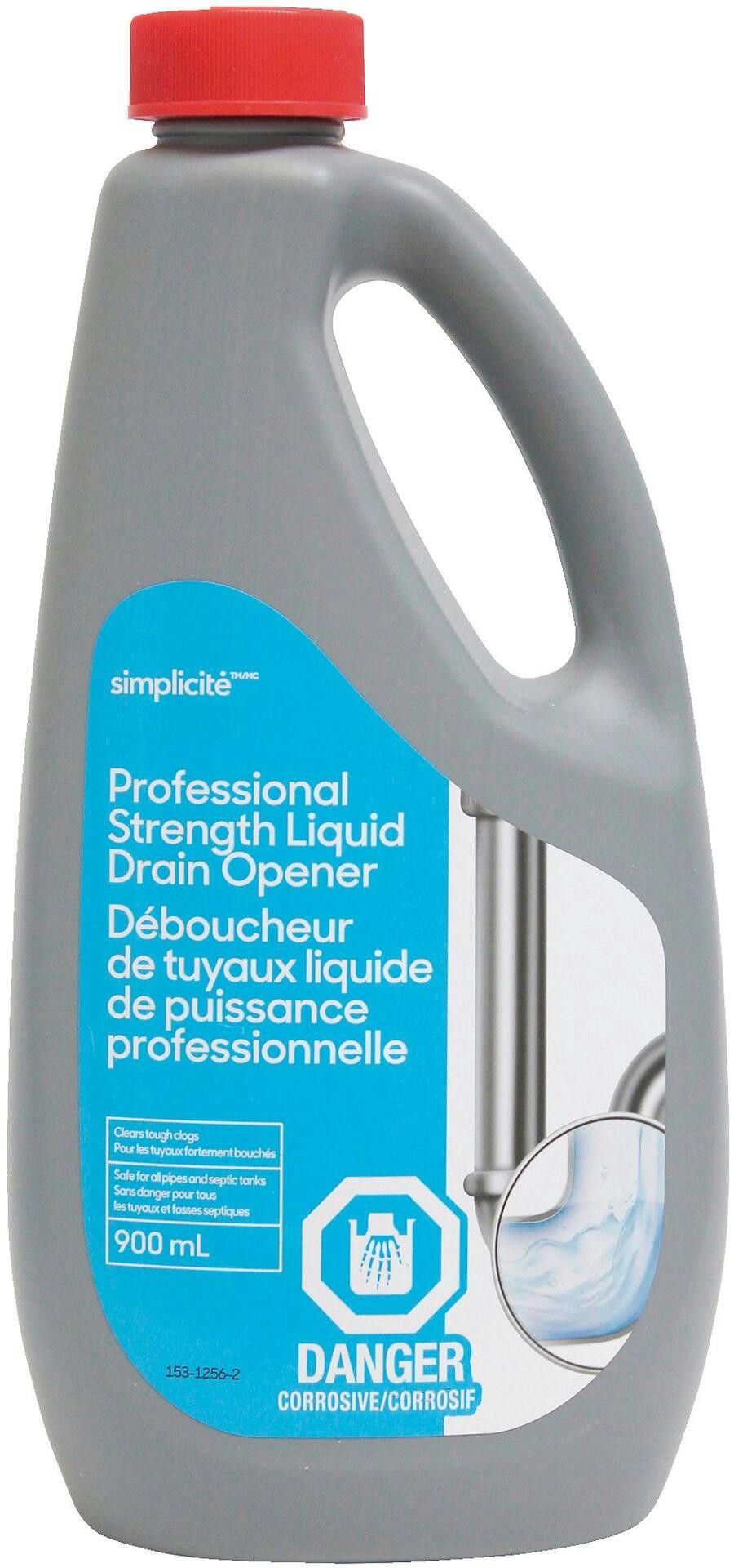 Simplicite Professional Strength Liquid Drain Cleaner and Opener, 900-mL