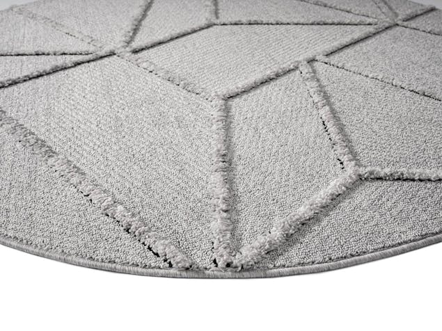 Soraya Grey Abstract Textured Round Rug