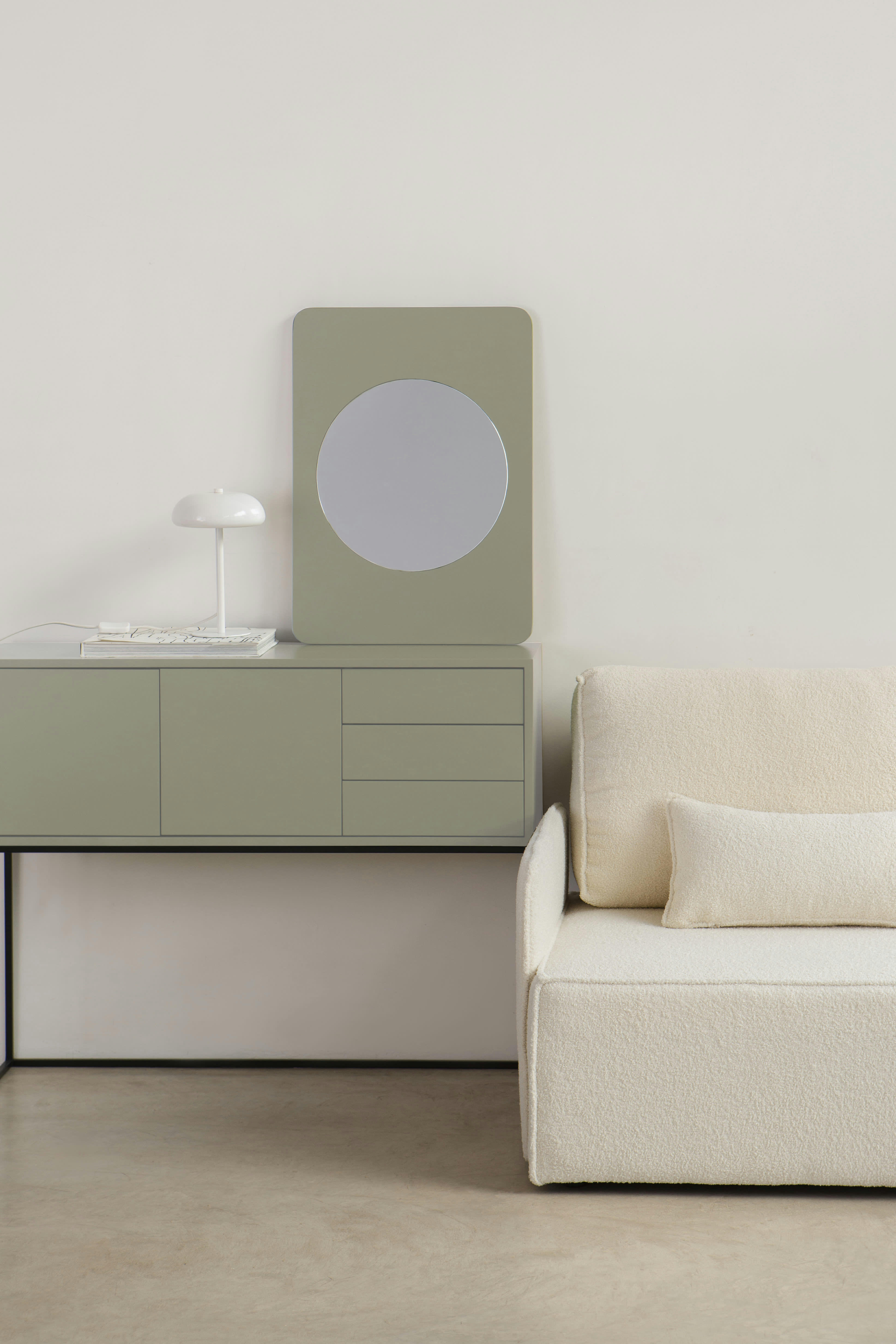 MILOS - Miroir en MDF 70x50cm Taupe