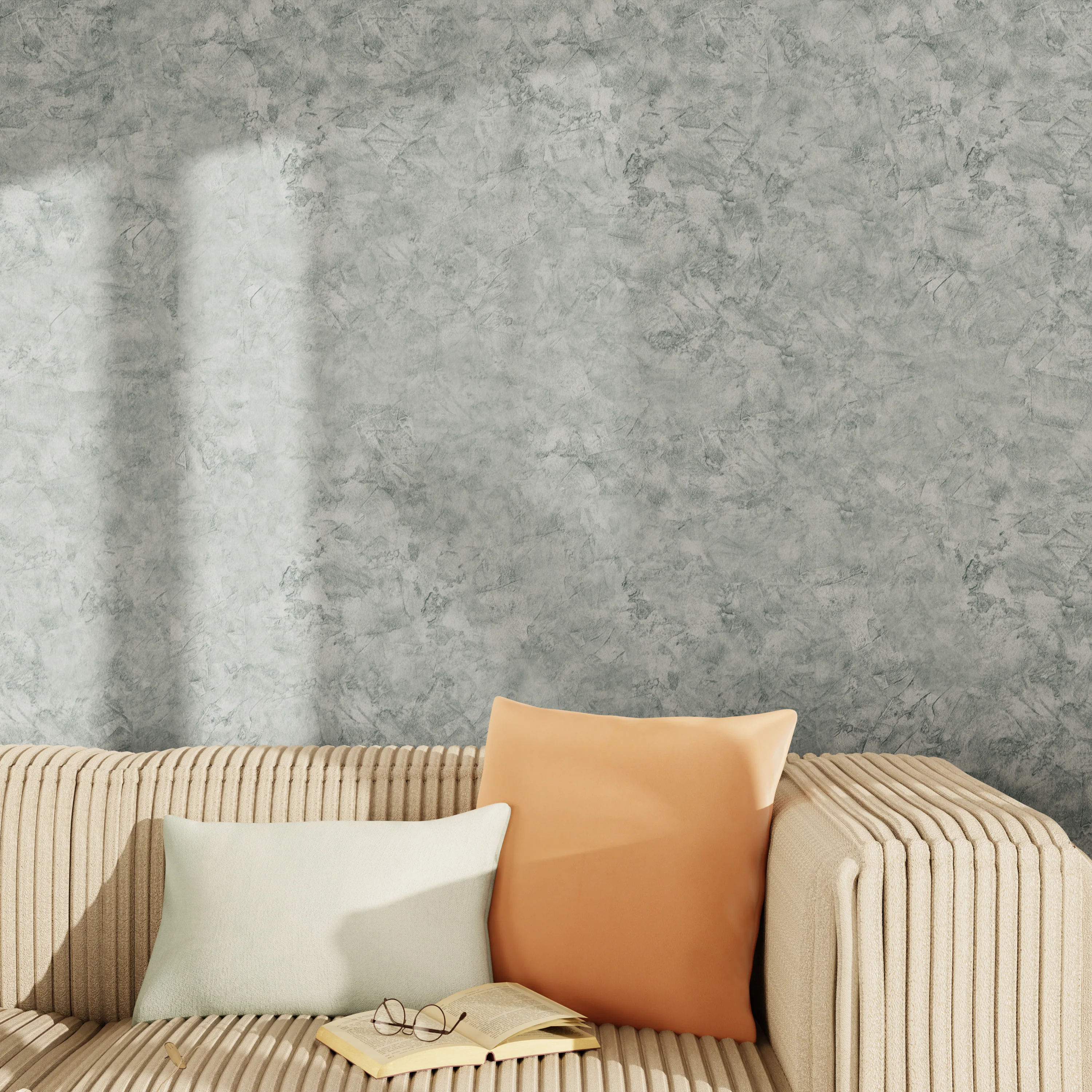 Papier peint intissé RAVENNE coloris gris béton