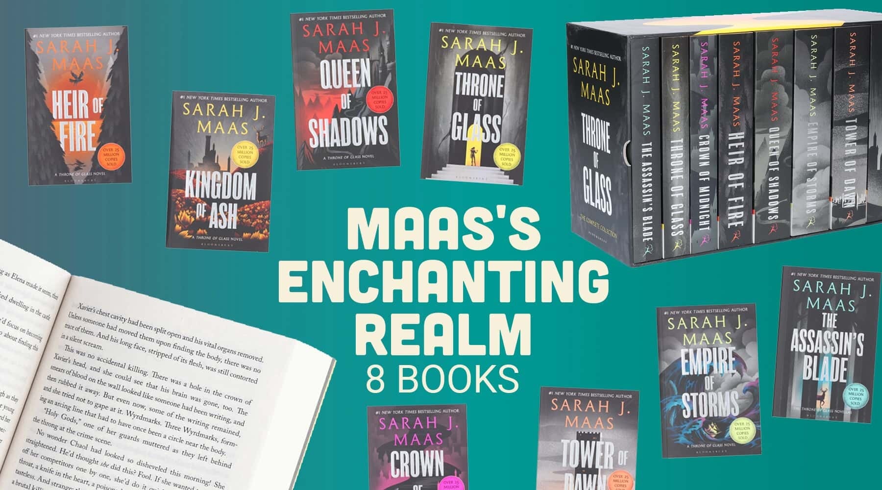 Throne of Glass by Sarah J. Maas 8 Books Collection Box Set - Age 12+ - Paperback