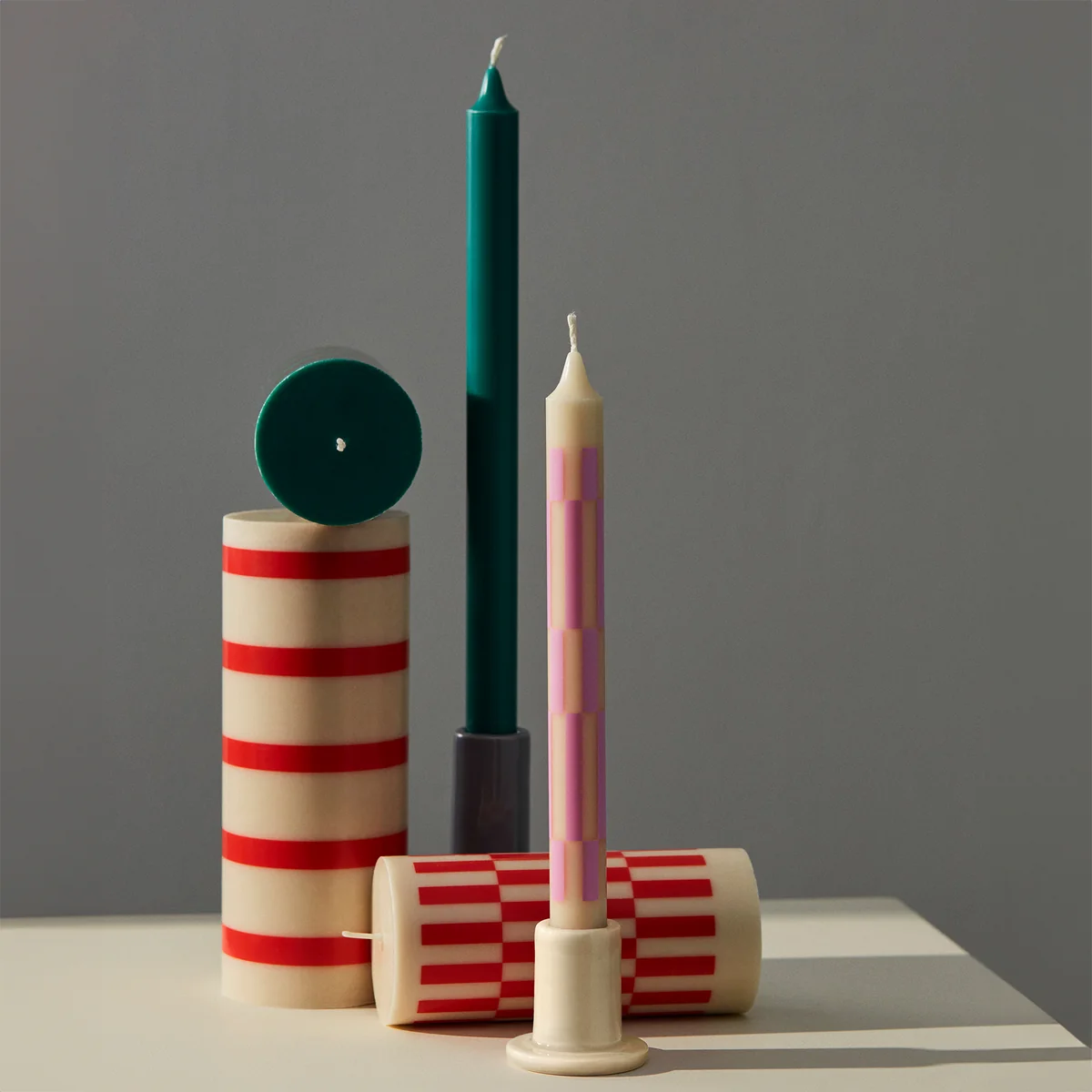 HAY - Gradient Stabkerzen H 30 cm, neutrals (7er-Set)