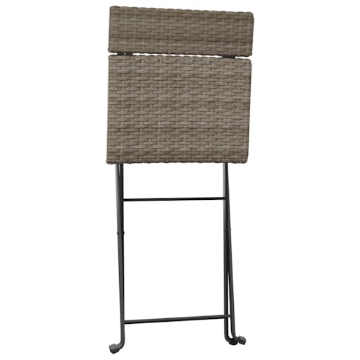 NNEVL Folding Bistro Chairs 2 pcs Grey Poly Rattan and Steel