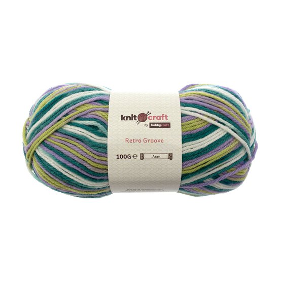 Knitcraft Green and Purple Retro Groove 100g
