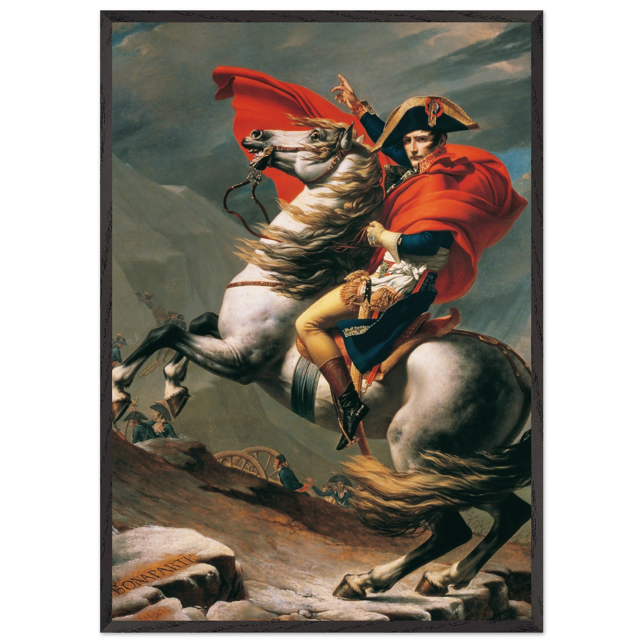 Artfulprints Poster met Lijst Jacques Louis David - Napoleon Bonaparte  - 70x100 cm - Meerkleurig