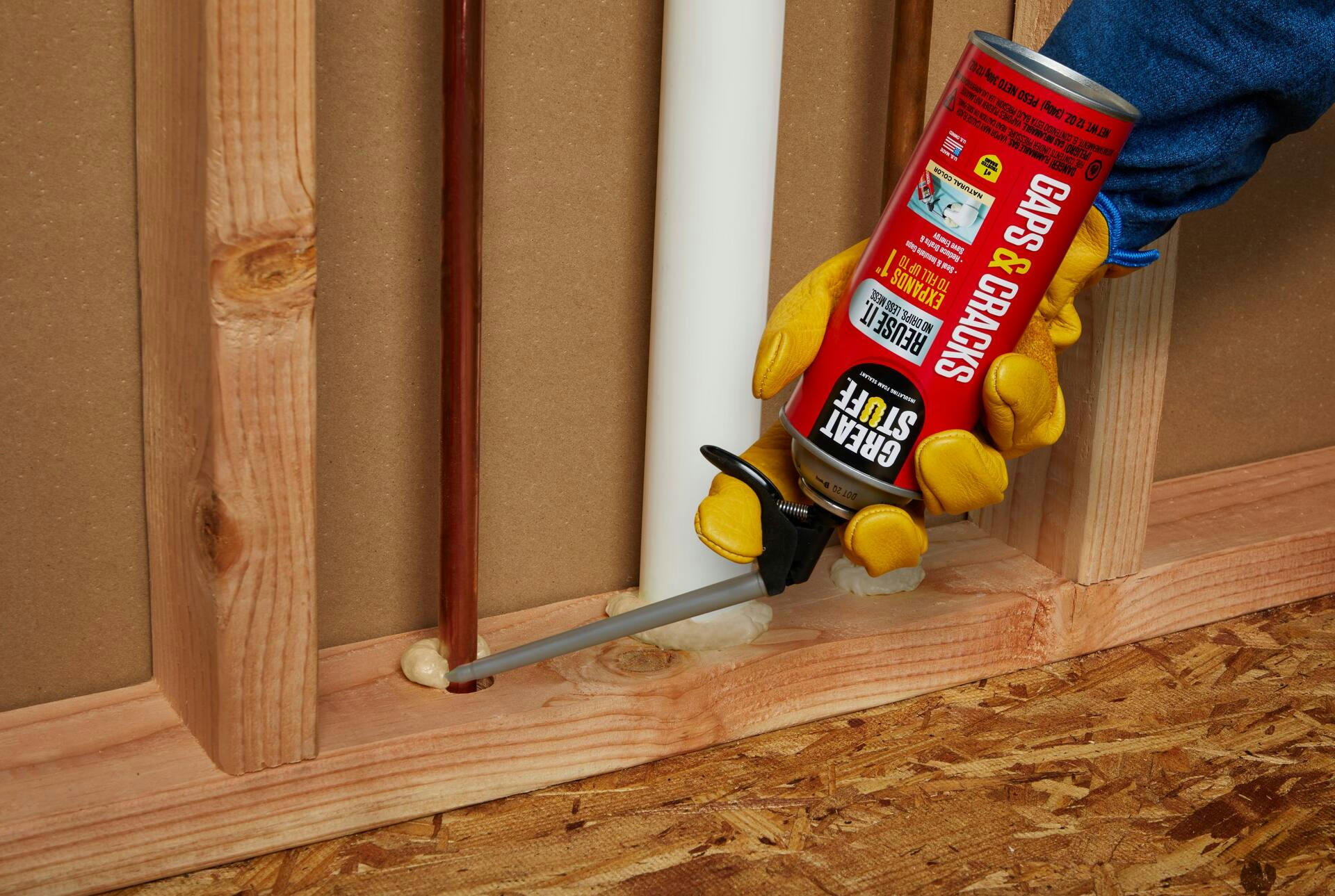 Great Stuff Gaps & Cracks Insulating Foam Sealant with Smart Dispenser, Indoor/Outdoor Use, 12-oz