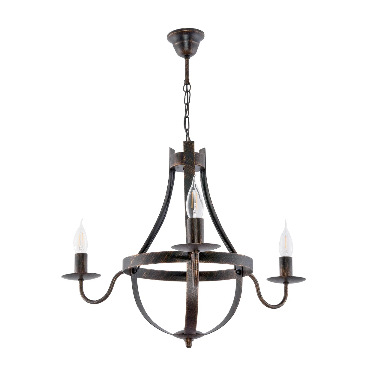 Lampa wisząca sufitowa żyrandol retro EDYLIT 3xE14 ELEN NEGRO 11-362