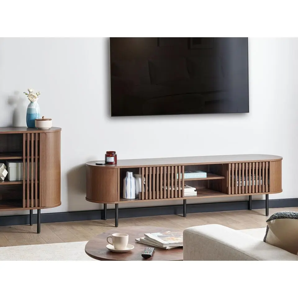 TAROON - TV-meubel - Donkerbruin - Vezelplaat