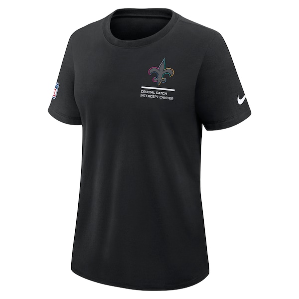 New Orleans Saints Nike Women's 2025 NFL Crucial Catch Tri-Blend Dri-FIT T-Shirt - Black