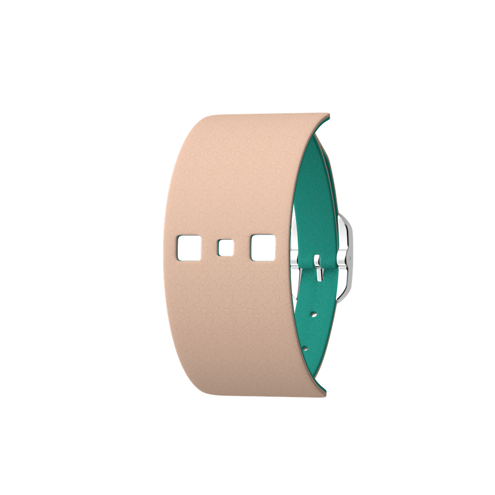 Bracelet Cuir Nude / Aquatic, boucle dorée rose